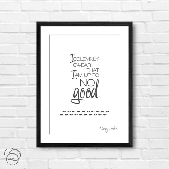 Harry Potter I Solemnly Swear Quote Harry Potter Print